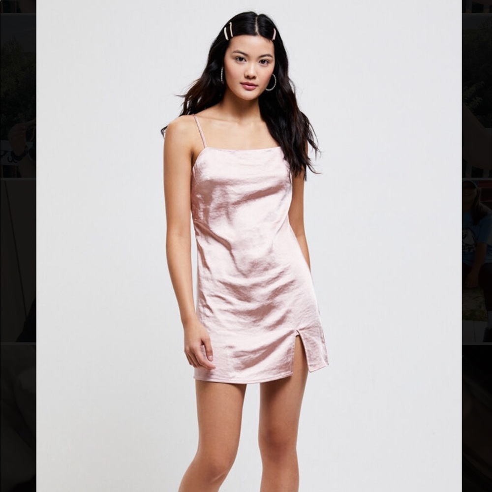 Kendall & Kylie Satin slit mini dress